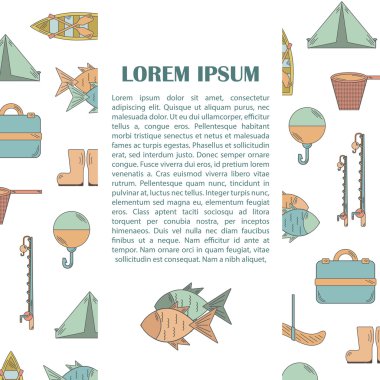 Vektör çizim ile Balık tutma infographics