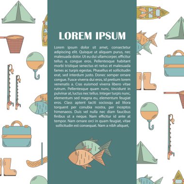 Vektör çizim ile Balık tutma infographics