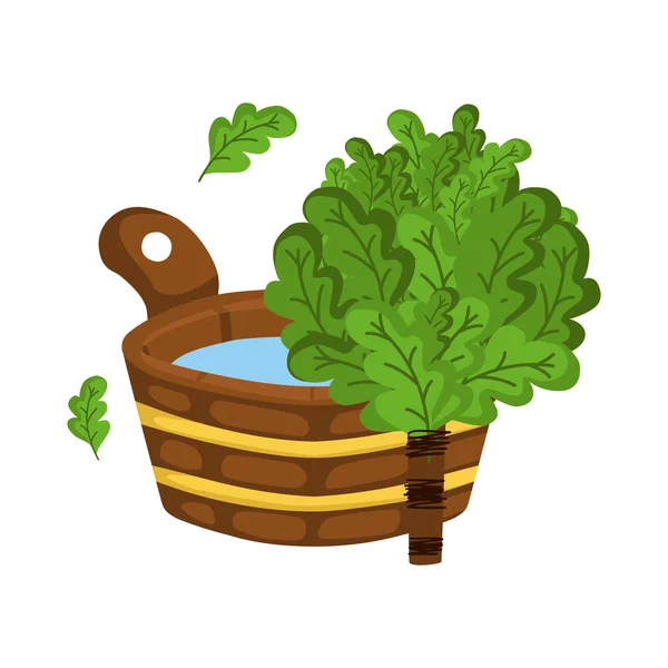 Vector illustration with sauna background