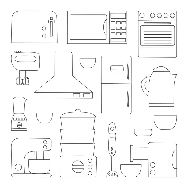 Ícone de aparelhos de cozinha vetorial — Vetor de Stock