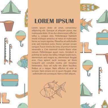 Vektör çizim ile Balık tutma infographics