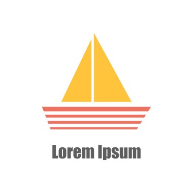 Vektör düz yat kulübü simgesi