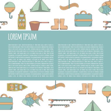 Vektör çizim ile Balık tutma infographics