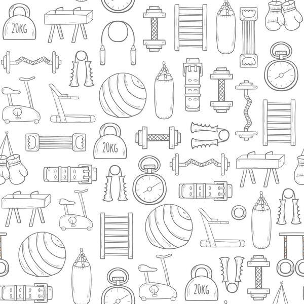 Seamless gym equipment background