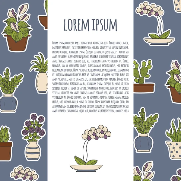 Vektor kreslené homeplant pozadí — Stockový vektor