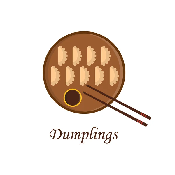 Vektor tecknad kinesiska dumplings — Stock vektor