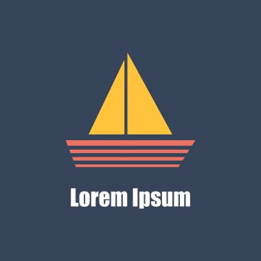 Vektör düz yat kulübü simgesi