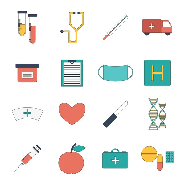 Vector cartoon medical icons — Stock Vector