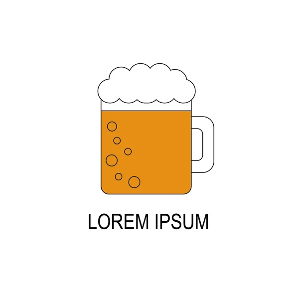 Vector flat line beer icon — Stock Vector