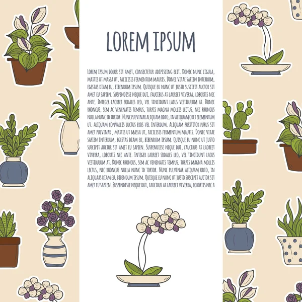 Vektor Karikatur homeplant Hintergrund — Stockvektor