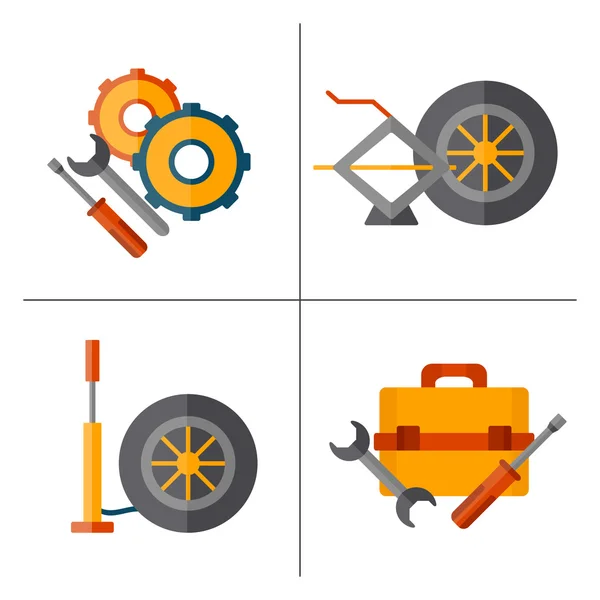 Vector carro reparação desenho animado ícone —  Vetores de Stock