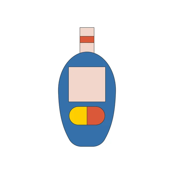 Vectorillustratie met platte glucometer diabetes pictogram — Stockvector