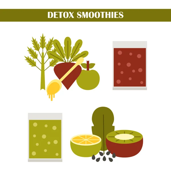 Vektor detox smoothies consrtuctor - Stok Vektor