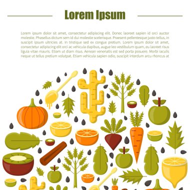 Vektör Detoks smoothies malzemeler karikatür