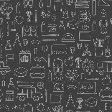 Vektör el geri okul arka plana çekilmiş