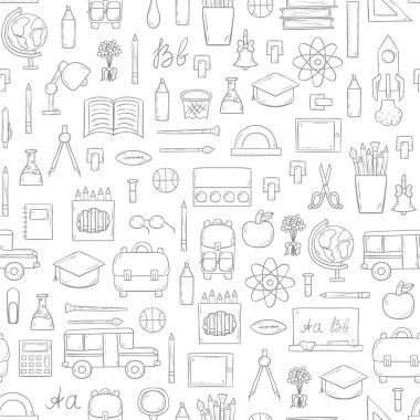 Vektör el geri okul arka plana çekilmiş