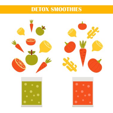 Vektör Detoks smoothies consrtuctor