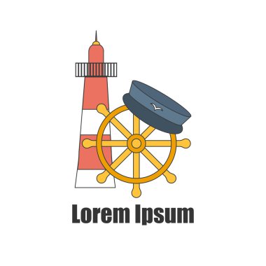 Vektör karikatür düz deniz çizim