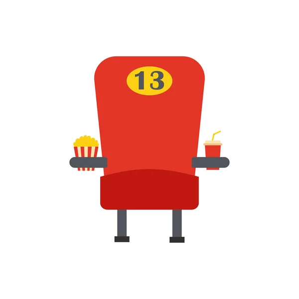 Vektor ilustrasi dengan film kartun berlengan merah kursi - Stok Vektor