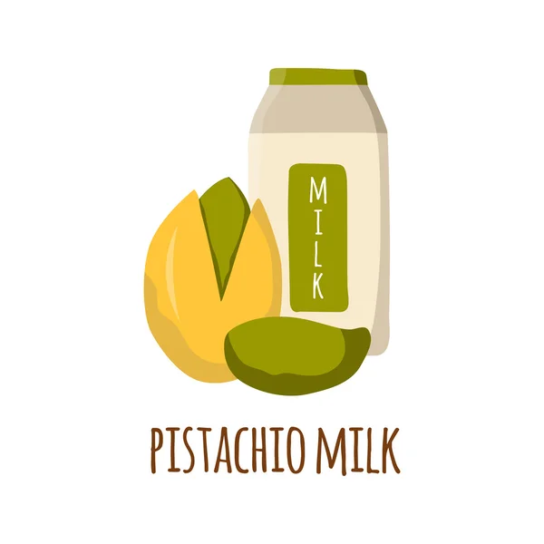 Pistacho leche dibujos animados vector fondo — Archivo Imágenes Vectoriales