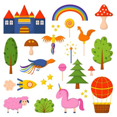 Vektör çizgi film fantezi hayal dünyası çizim