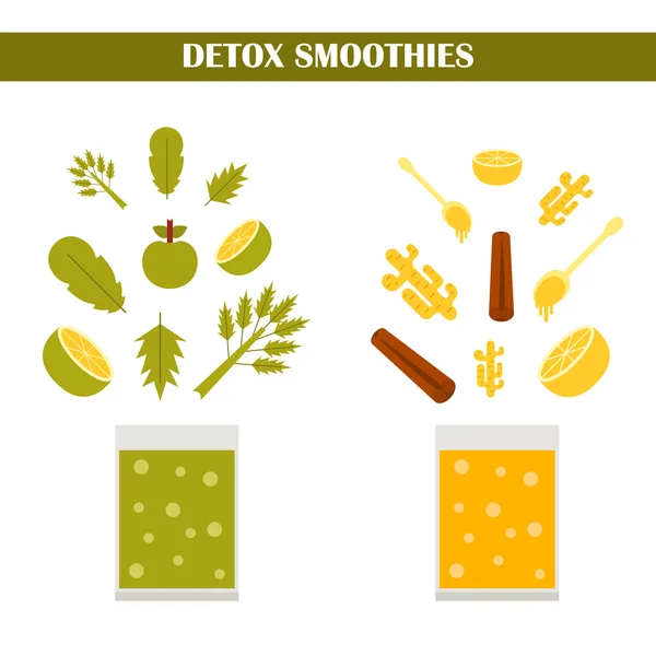 Vector detox smoothies consrtuctor — Stock Vector