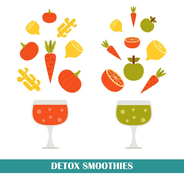 Vektor detox smoothies consrtuctor - Stok Vektor