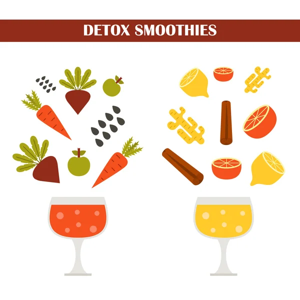 Vector de desintoxicación batidos consrtuctor — Archivo Imágenes Vectoriales