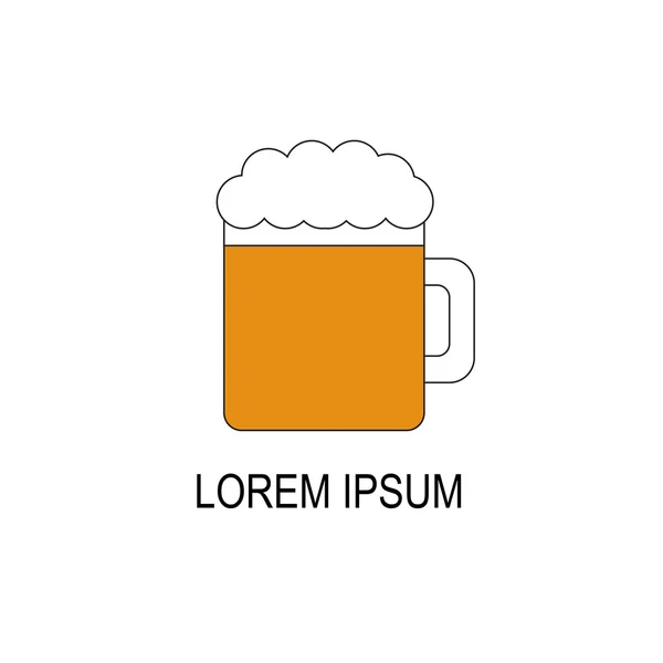 Vector flat line beer icon — Stock Vector