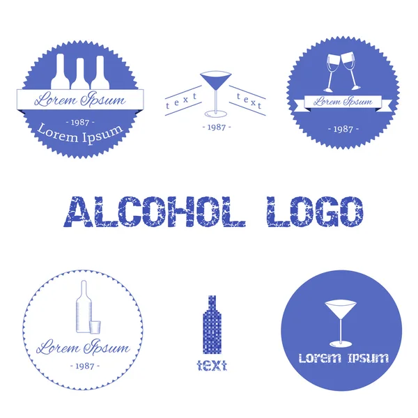 Σύνολο λογότυπα αλκοόλ — Διανυσματικό Αρχείο