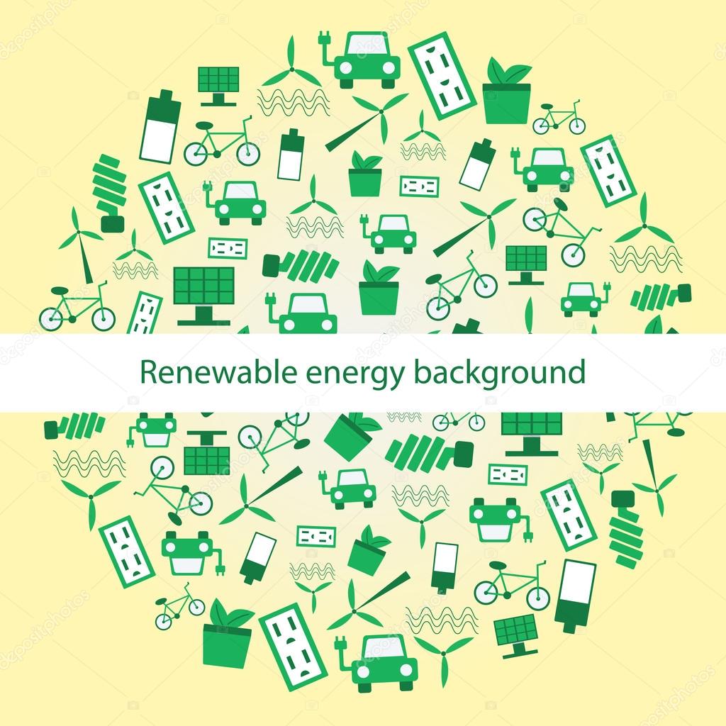 Background witg renewable energy icons