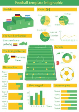 Vektör çizim futbol Infographic ile