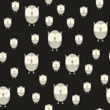 Uykulu sevimli baykuşlar ile sorunsuz arka plan