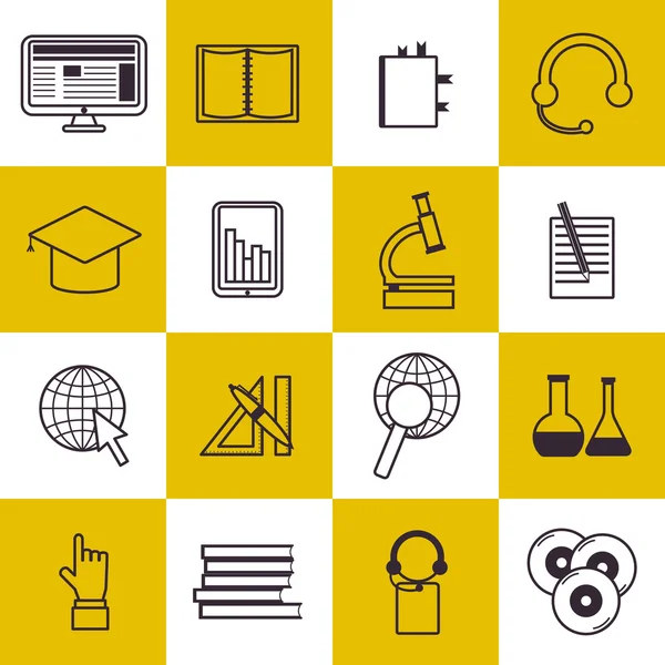 Set of e-learning icons — Stock Vector