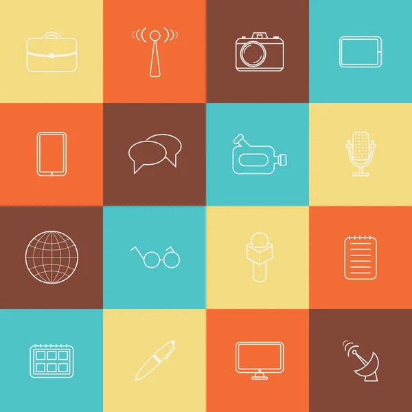 Set of thin journalism icons — Stock Vector