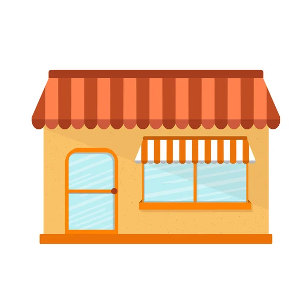 Illustration vectorielle avec bâtiment de magasin plat — Image vectorielle