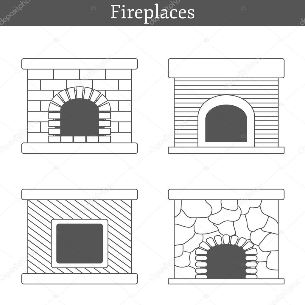Conjunto de plantillas con chimeneas — Vector de stock © petitelili