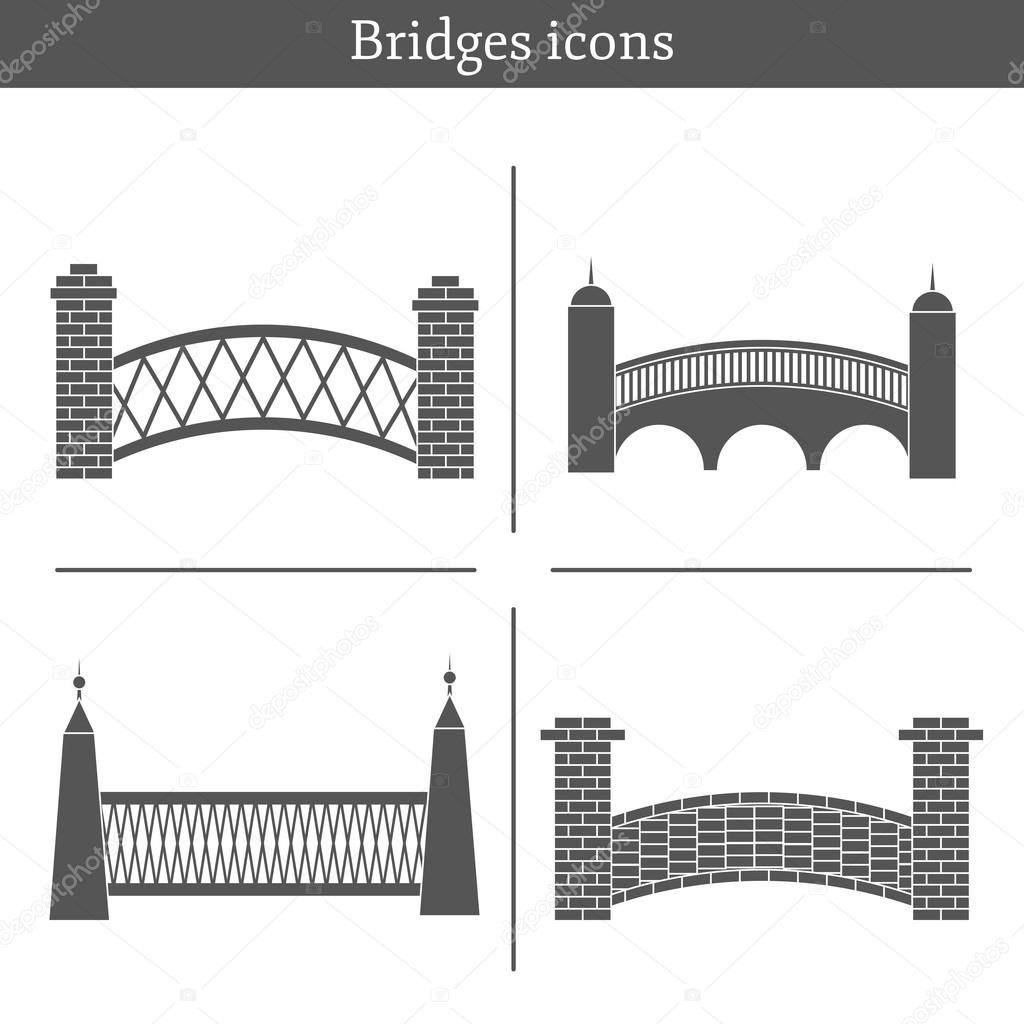 Set of bridge icons