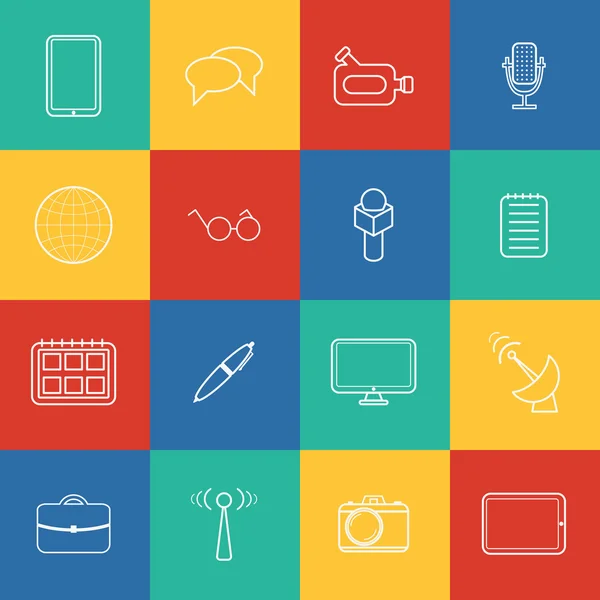 Set of thin journalism icons — Stock Vector