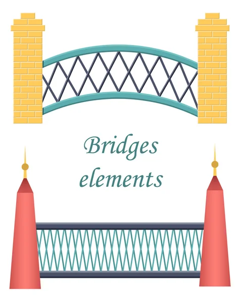 Set van brug pictogrammen — Stockvector