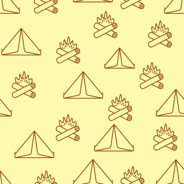 Fondo sin fisuras en el tema de camping — Vector de stock