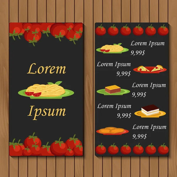 Template for menu on italian food theme Royalty Free Stock Vectors