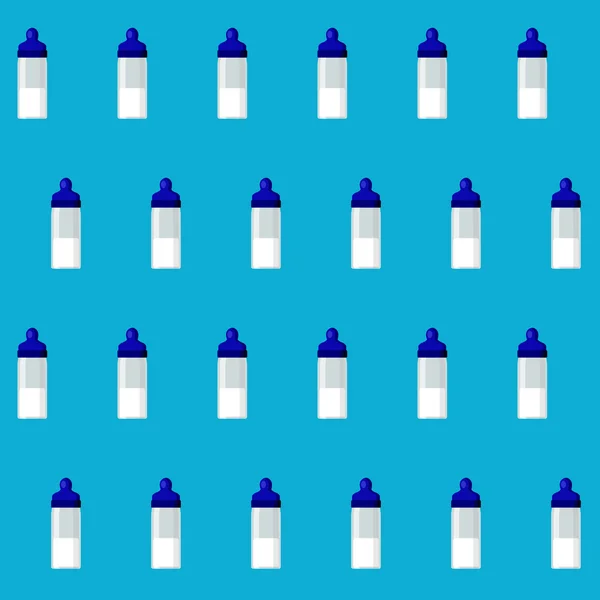 Varratmentes háttérben baby palackok és mellbimbók — Stock Vector