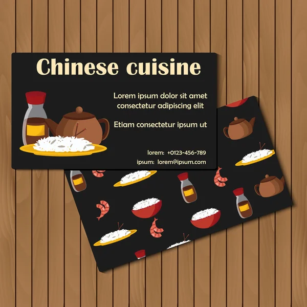 Template for card or booklet on chinese cuisine theme — Stock Vector