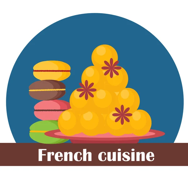 Dibujos animados ilustración sobre la cocina francesa tema — Vector de stock