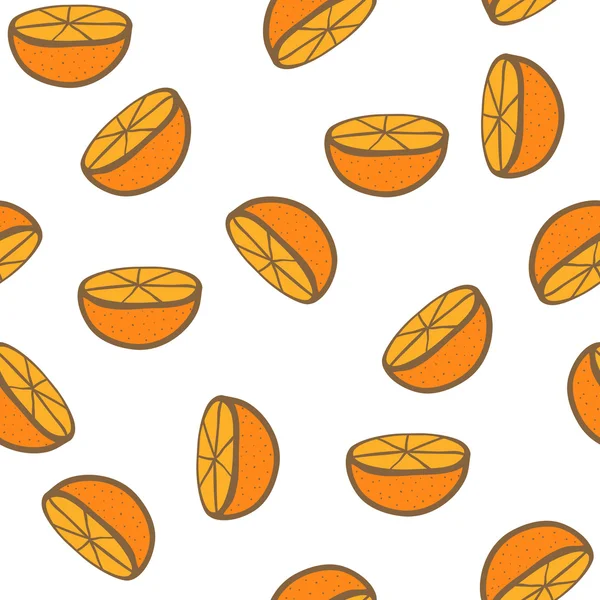 Fondos sin costura con naranjas dibujadas a mano — Vector de stock