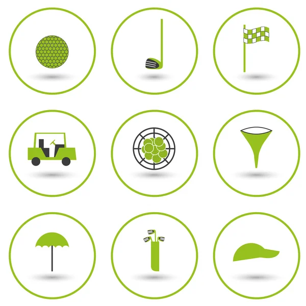 Conjunto de iconos de golf — Archivo Imágenes Vectoriales