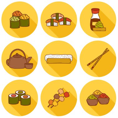 Dizi karikatür İspanya tema üzerinde çizilmiş simgeler: bayrak, boğa, top, flamenko, gitar, jamon. Seyahat Avrupa kavramı