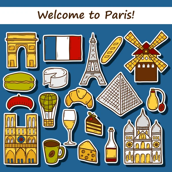 Paris konulu karikatür çıkartmaları