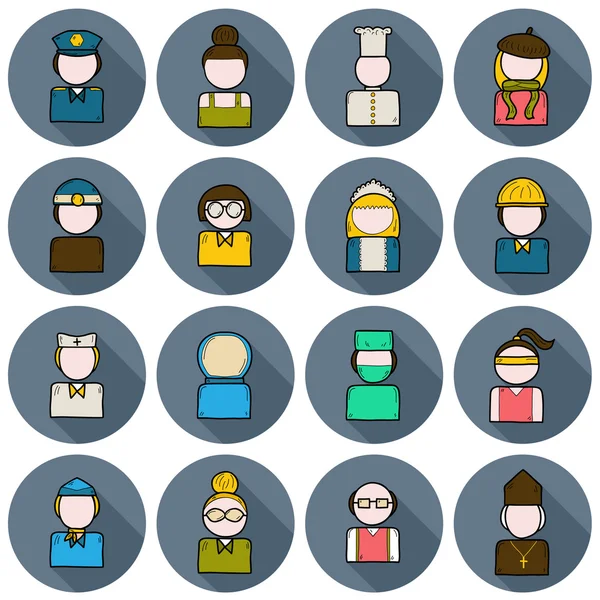 Set of people profession icons — Stock Vector